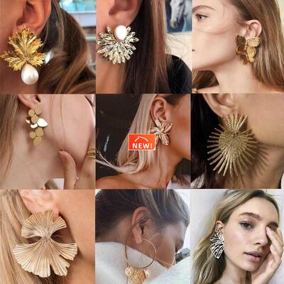 15 Style Charming Big Flowers Drop Earrings for