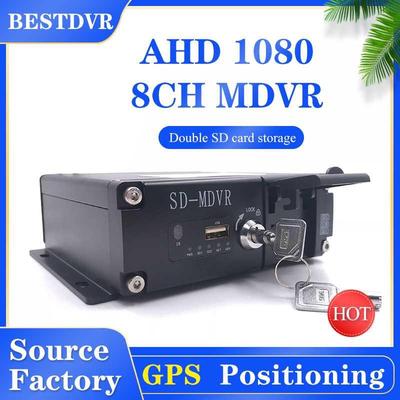 Ahd 1080 local playback monitoring host GPS 8CH dual SD car