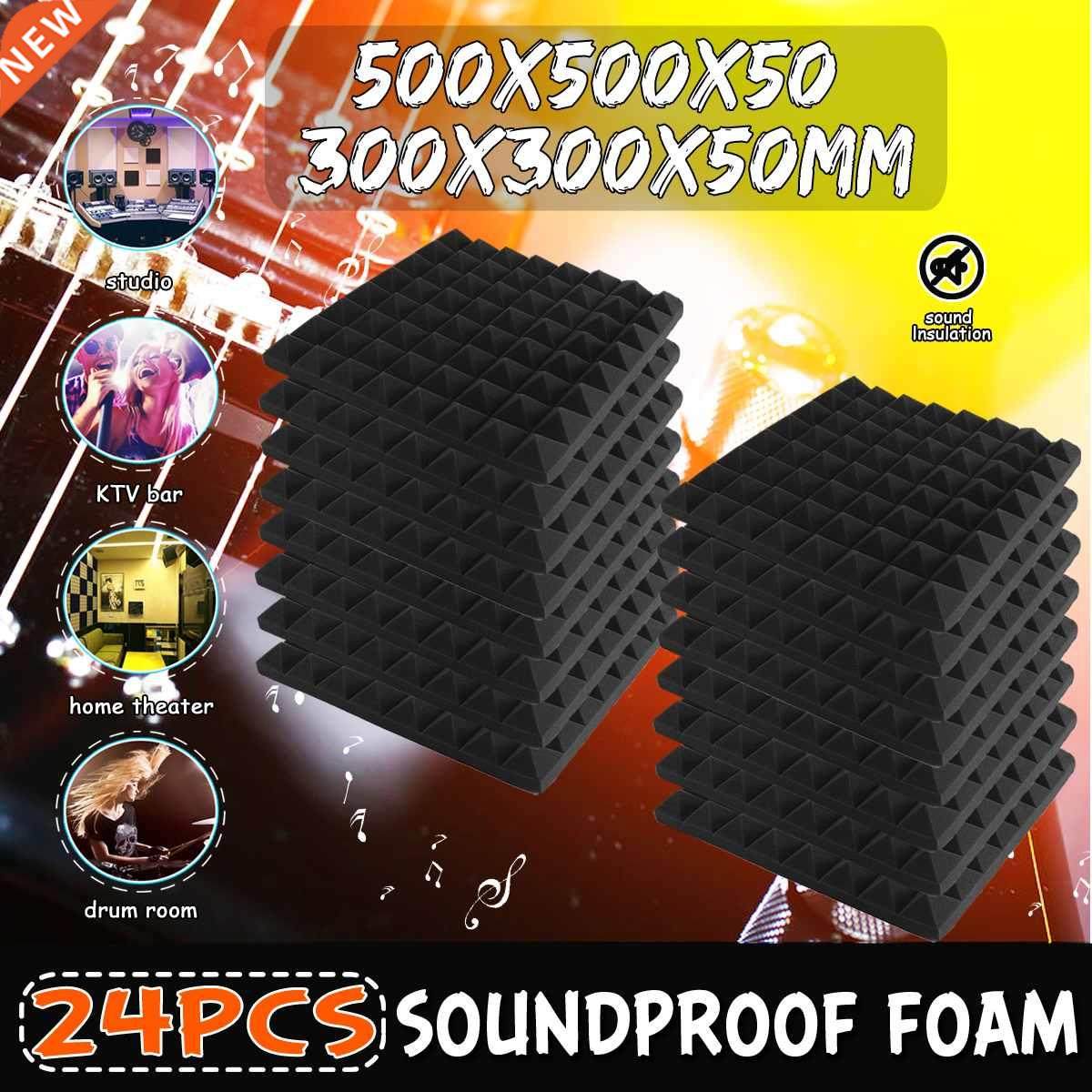24PCS 300x300x50mm Studio Soundproof Foam Sound Absorption T