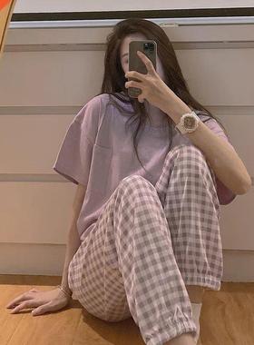 Q Women's Pajamas Summer Night Trouser Suits Pyjamas Kor