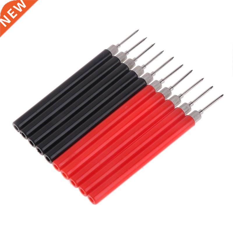 10Pcs Test Probe Tip Insulated Hook Wire Connector Lead Pin