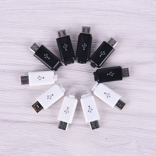 10PCS Micro USB Type A Male 5 Pin Plug Connector With White