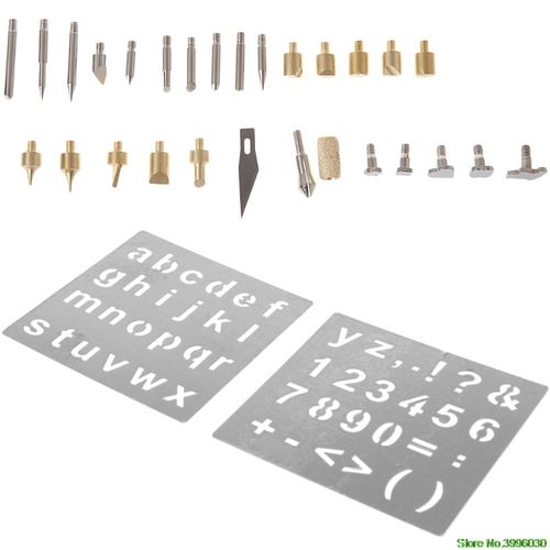 28pcs/Set Wood Burning Pen Tips Stencil Soldering Iron Work