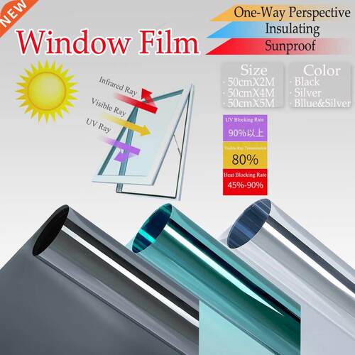 Width 50cm Length 2/4/5M One way Mirrored Reflective Window