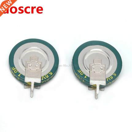 2 Pcs Universal 5.5V 1.0F Super Capacitor V-Type Button Smar