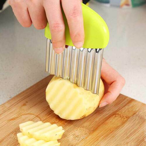 Wavy Onion Potato Slice Crinkle French Fries Salad Corrugate