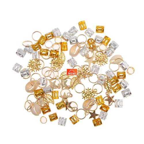 80pcs Hip Hop Hair Braid Rings Hair Loops Clips Bulk  Hai