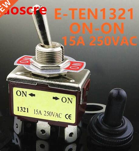 1pcs E-TEN1321 DPDT 250V 15A 12mm Toggle Switch 6 Pin ON-ON
