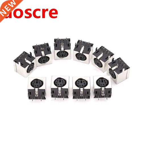 10pcs Mini 6-pin Din Socket Connectors PS-2 Female Plug PCB