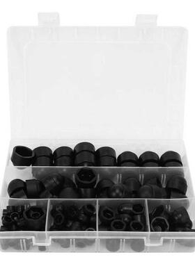 145PCs Hex Nut Cap Black Rubber Protective Fastener M4-M12 B