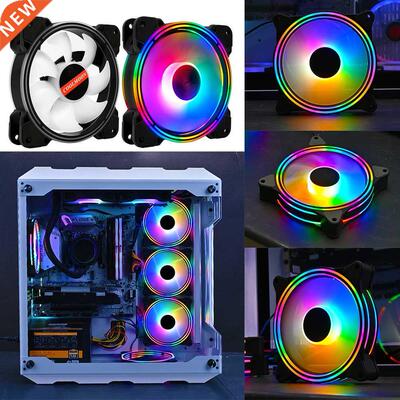 COOLMOON 12cm PC Case Cooling Fan Quiet Large 4 Pin LED Rain