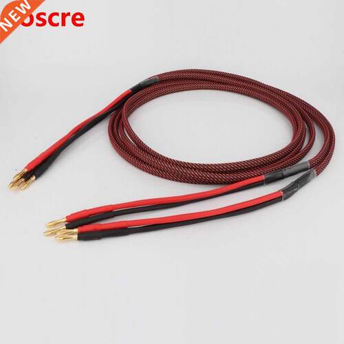 Pair Pure copper loudspeaker cable HIFI Banana plug to Banan
