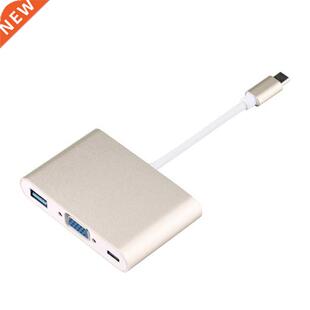 USB 3.1 Type C To VGA Montor + USB 3.0 + Type-c Charger Ada