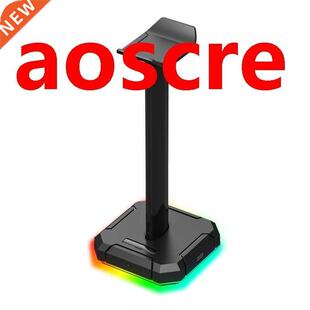RGB Headset Stand with USB Port AUX Headphone Stand Holder f