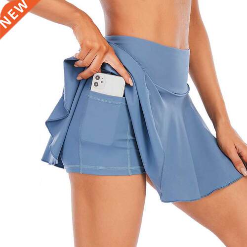 Summer Short Pants Women Sports Tennis Skirt Nude Skin-Frien