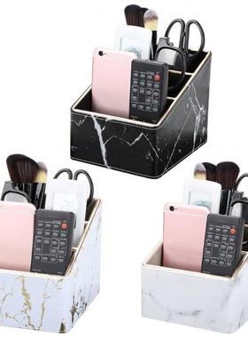 Multi-function Mble Leather Desk Stationery Organizer Penc