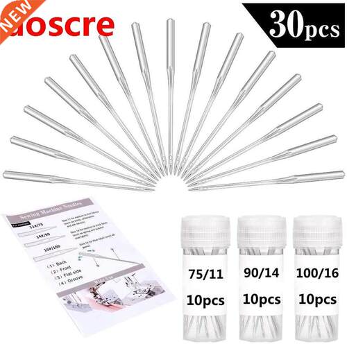 30PCS Universal Home Sewing Machine Needles Size 11, 14, 16,