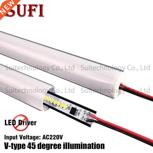 4pcs AC220V LED bar light V shape Triangle aluminum profile