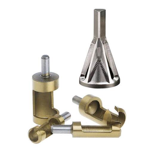 4Pc 1/4 Inch Rod Titanium Barrel Plug Drill Cutter Cork Spik