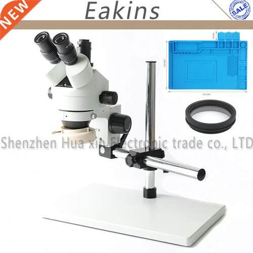 1pc Simul-focal 7-45X Zoom Trinocular Stereo Microscope 90X