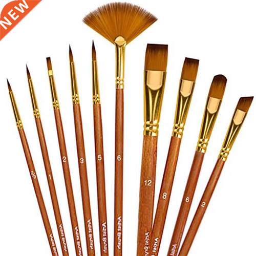 10pcs Paint Brush Set Multiple styles Nylon Hair Short Rod B