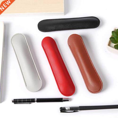 1PC Retro Handmade Cowhide Pen Case PU Leather Pen Holder Mi