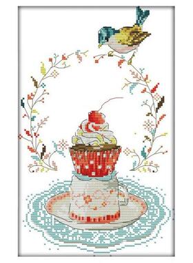 DIY Cross Stitch Counted Kits Stamped Kit, 11CT Fabric Embro