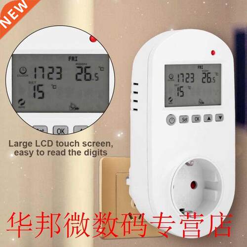 Electric Wireless Socket Digital Heating Thermostat Temperat