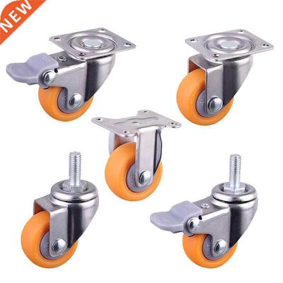1 nch 2pcs Top Plate Fxed Castor Nylon Wheels Trolley Furn