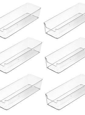 6Pcs Transparent Drawer Storage Box Uncovered Compartment Bo