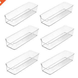 6Pcs Transparent Drawer Storage Box Uncovered Compartment Bo