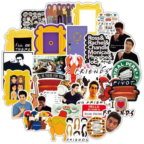 50PCS TV Show Friends Stickers DIY Skateoard Fridge Guitar