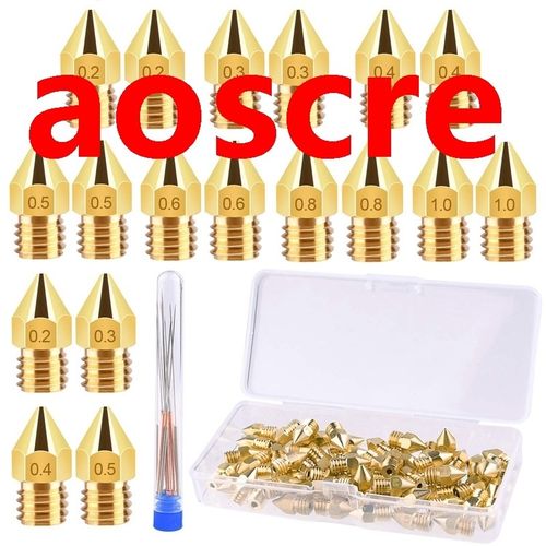 70Pcs 3D Printer Nozzle Kit MK8 Extruder Brass Print Head 0