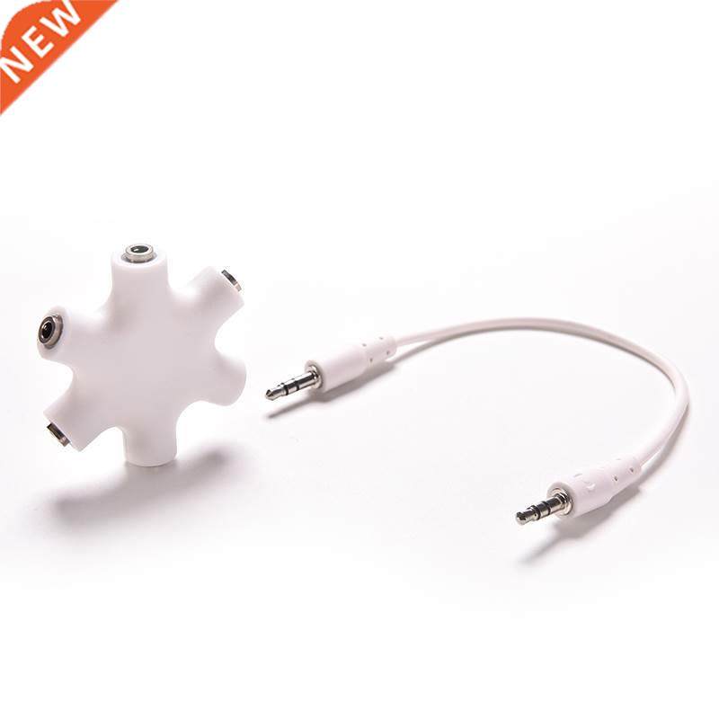 1Set 6 Way Ports Male to 2 3 4 5 Female Audio Earphone Jack