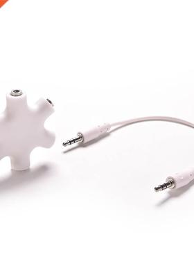1Set 6 Way Ports Male to 2 3 4 5 Female Audio Earphone Jack