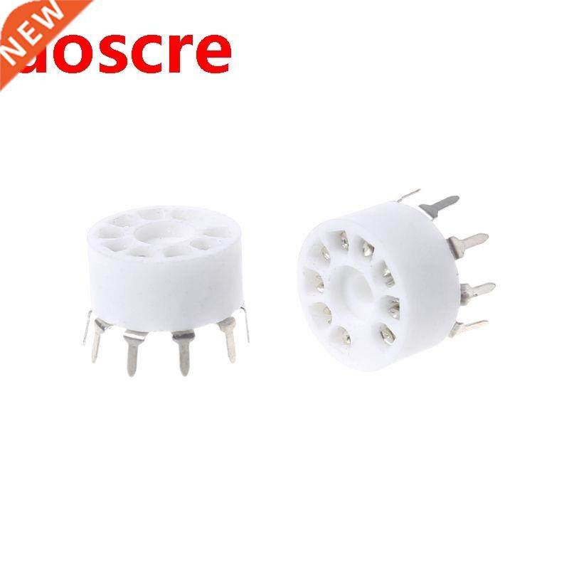 10pcs 9-pin Outlet Electronic Tube Ceramic Sockets Gold Plat