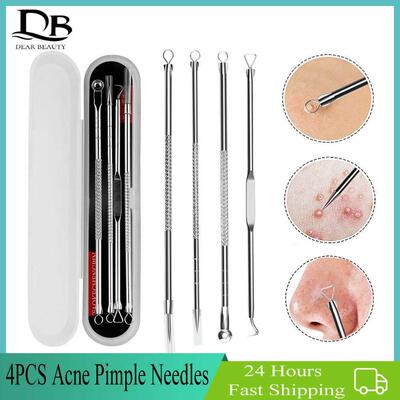 4PCS Acne Pimple Nose Blackhead Removal Pore Cleaner Needles