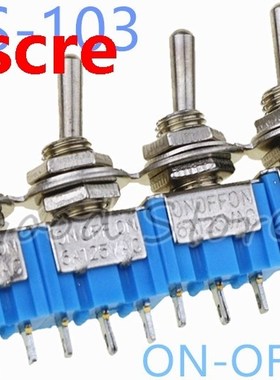 10Pcs  ON-OFF-ON Light blue 3Pin 3 Position Latching MTS-103