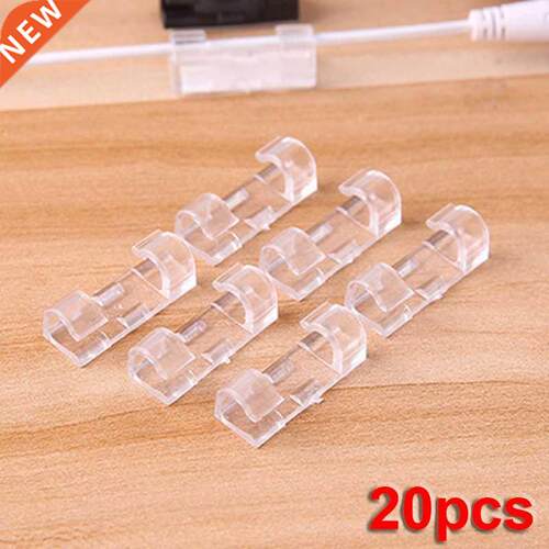 20Pcs Home Office Desktop Self Stick Wire Organizer Line Cab