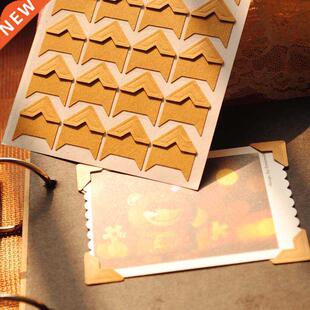 24pcs Scrapbook For Photos Vntage Corner Kraft Paper Stcke