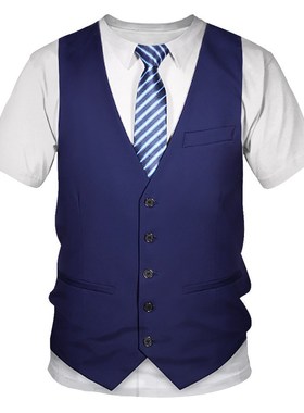 Funny Fake Suit 3D T shirt Tuxedo Bow Tie 3D Printed T shirt