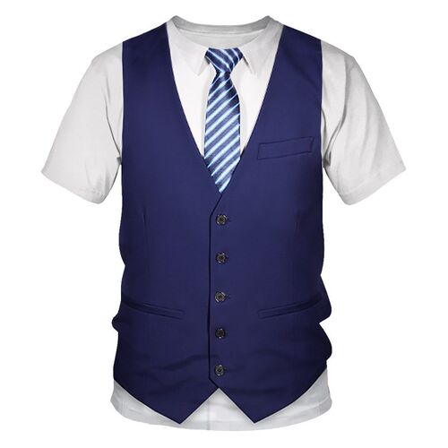 Funny Fake Suit 3D T shirt Tuxedo Bow Tie 3D Printed T shirt