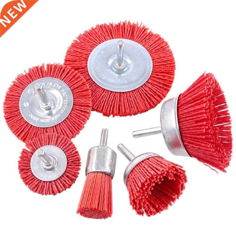 6Pcs Nylon Filament Abrasive Wire Brush Wheel Cup Brush Se