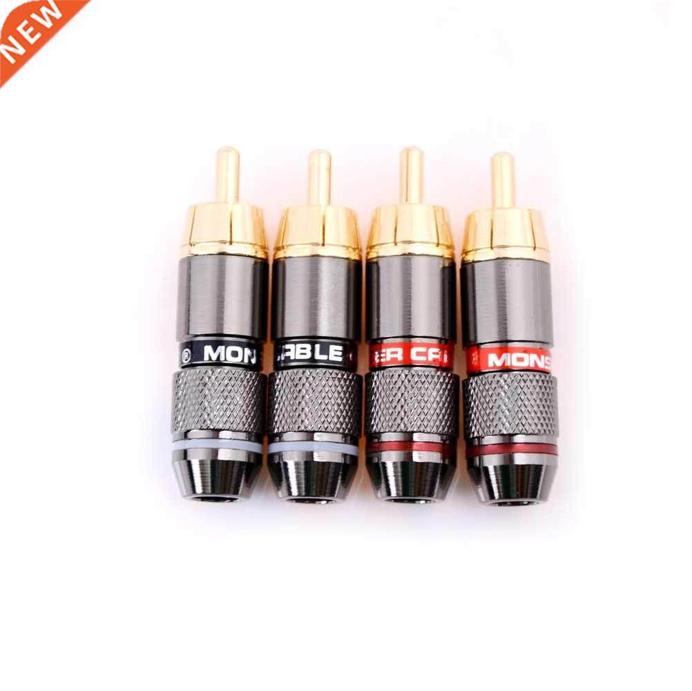 4pcs/lot High Quality Gd Plating RCA Connector RCA Male Pl
