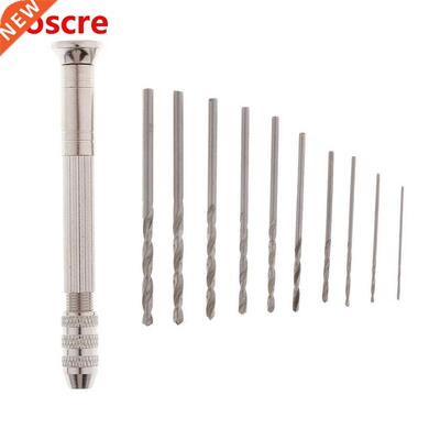 0.8-3.0mm Aluminum Hand Drill With Keyless Chuck + 10Pcs Min