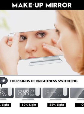 LED Digital Alarm Clock FM Radio Projection With Temperature