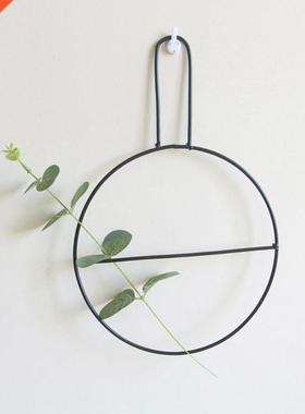 Nordic Style Iron Frame Vase Wall Hanging Plant Dried Flower