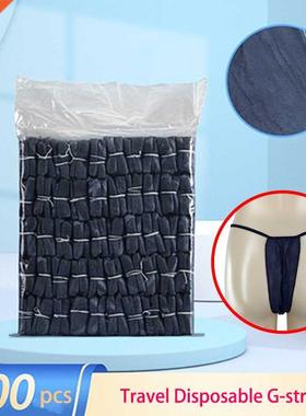 100Pcs Blue/Black Travel Disposable G-string Panties Underwe