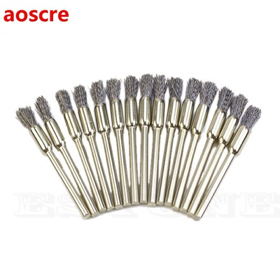15x Steel Pencil Wire Wheel Cup Brushes Accessories for Poli