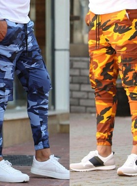 2021 New Men Daily Casual Camouflage Pants Men Elastic Comfo